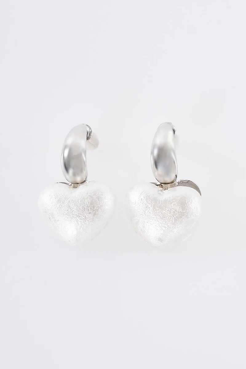 Heart Shaped Earrings Silver