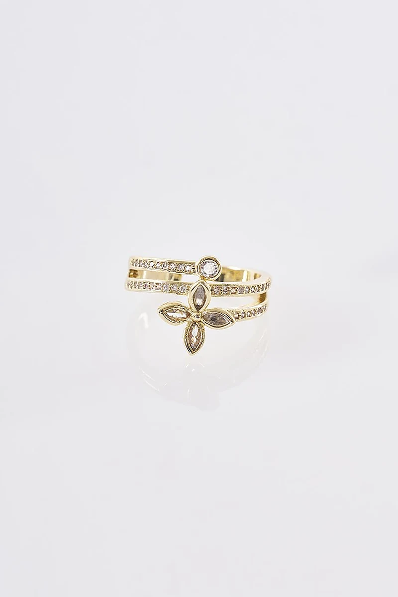 Mini Flower Figure Ring Gold