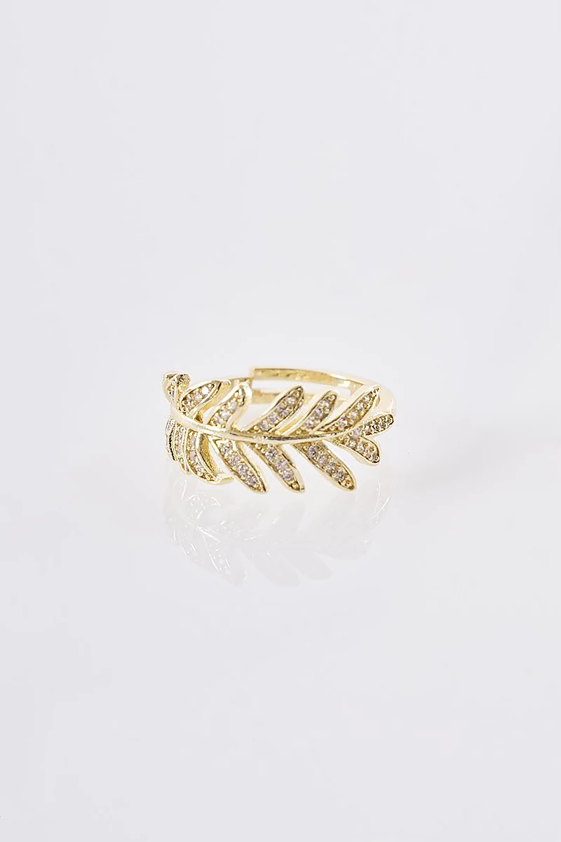 Leaf Figure Ring Gold