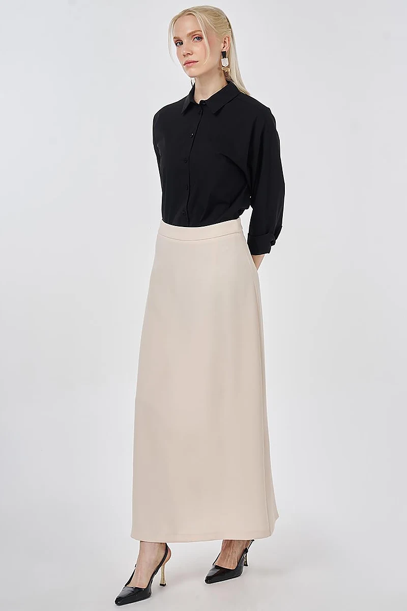 High Waist Pencil Skirt Cream