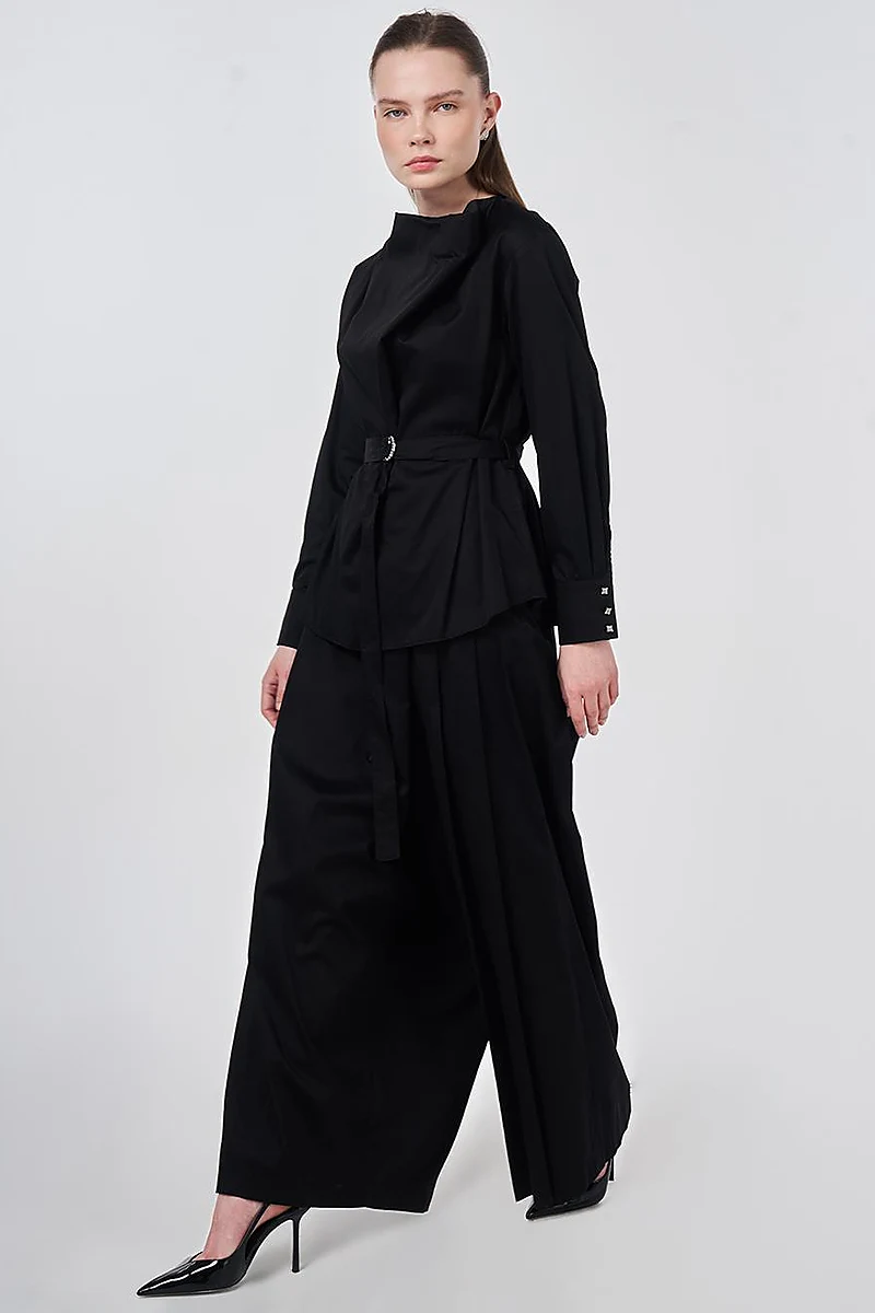 100% Cotton Pants and Skirt Set Black 