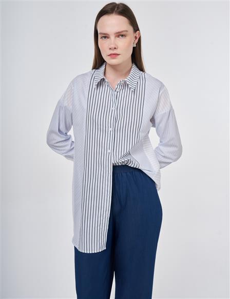 Single Pocket Cotton Tunic Blue