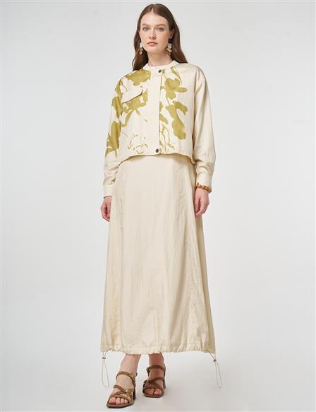 Flap Pocket Two-Piece Set Cream