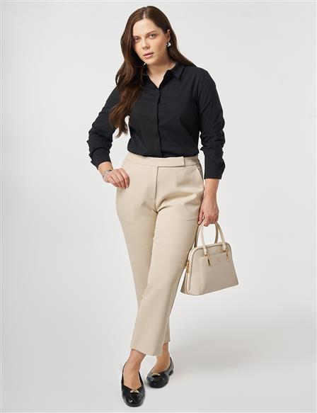 Carrot Cut Trousers Stone