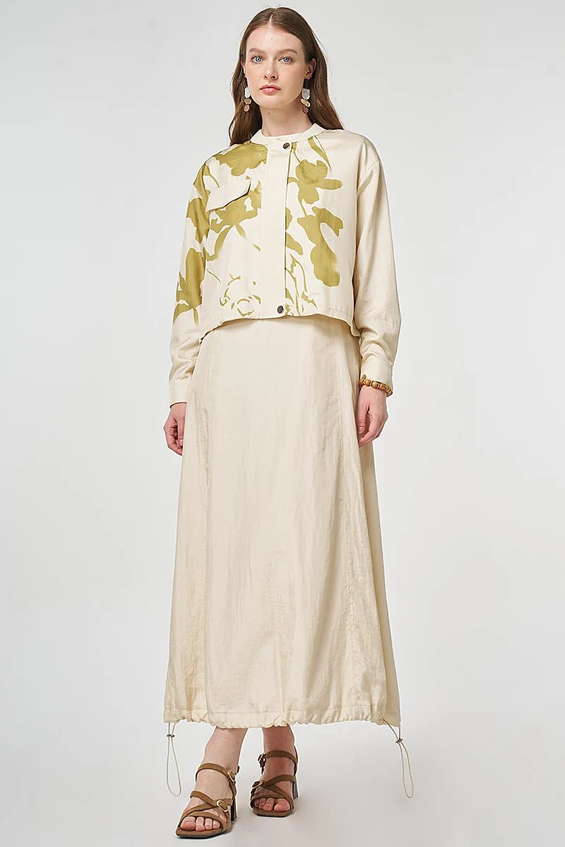Flap Pocket Two-Piece Set Cream