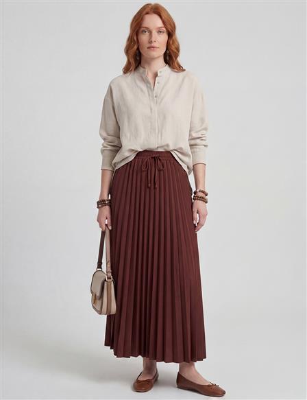 Pleated Skirt Chocolate