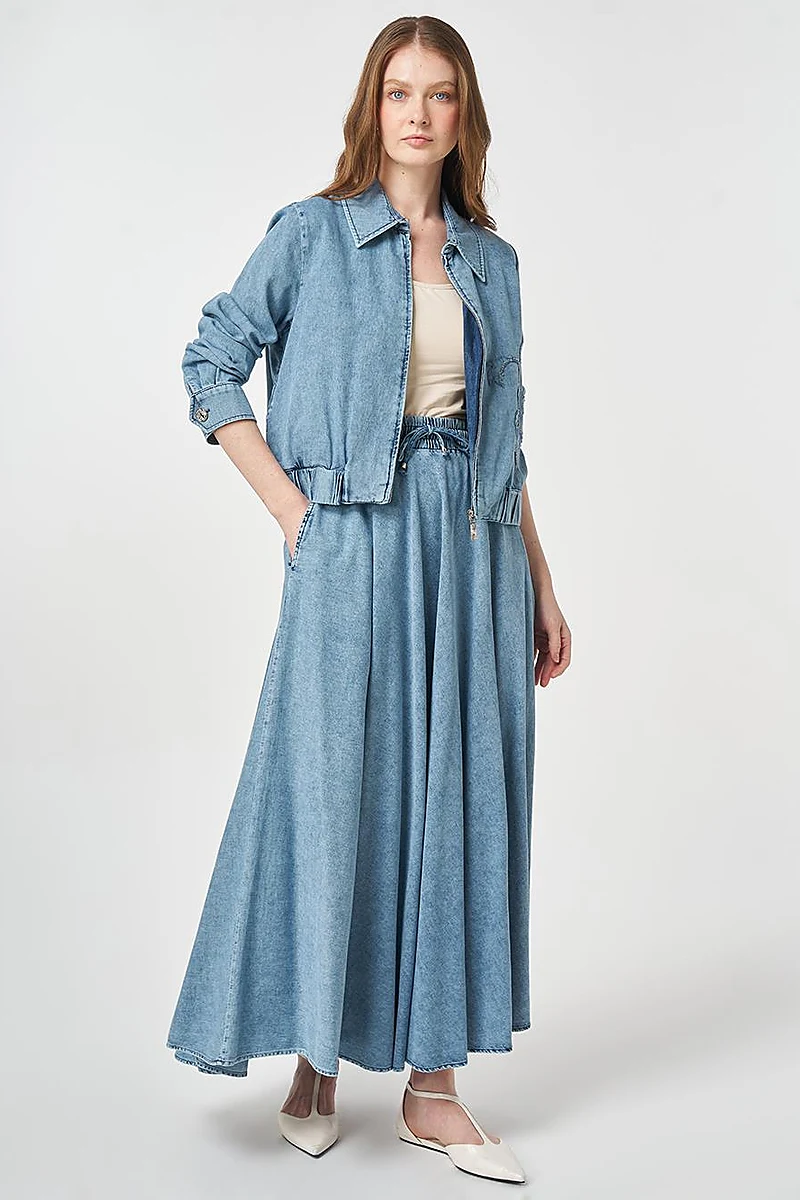 Washed Two-Piece Set Blue