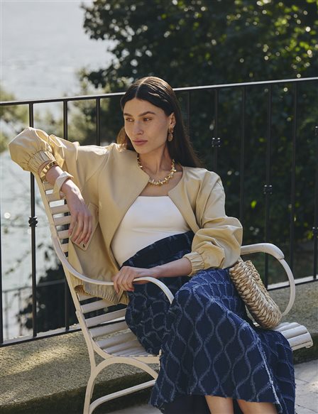 Kemer Detaylı Eskitmeli Denim Etek Lacivert