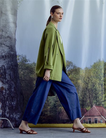 Washed Denim Pants Indigo