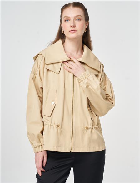 High Neck Jacket Light Yellow
