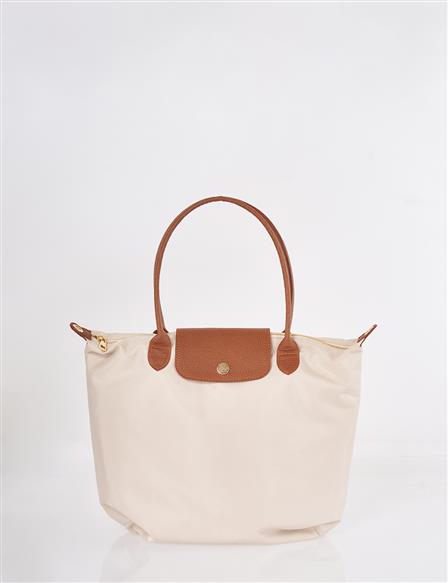 Büyük Boy Kumaş Çanta Krem 