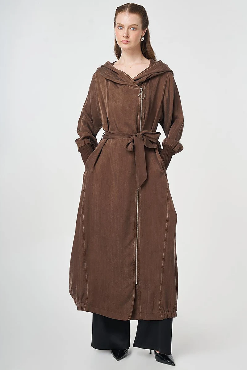 100% Lyocell Hooded Ready-to-Wear Chocolate