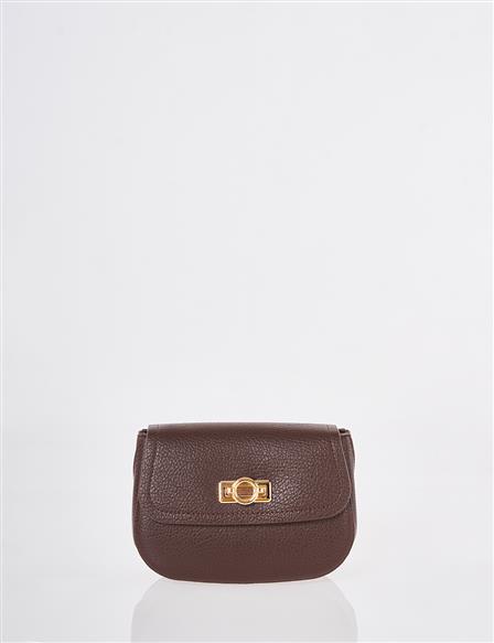 Toka Detaylı Omuz Çantası Acı Kahve