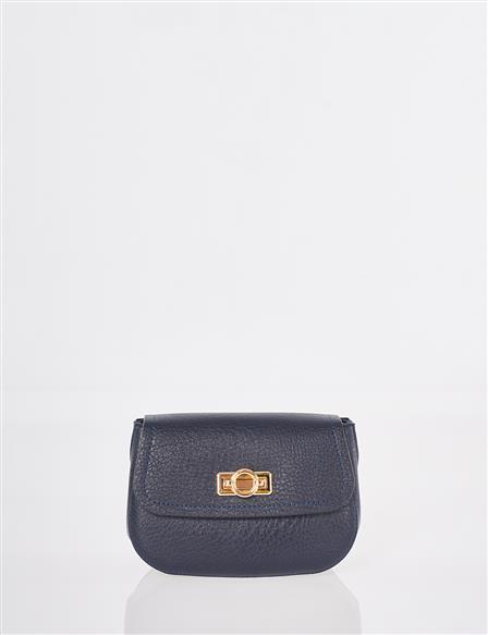 Toka Detaylı Omuz Çantası Lacivert