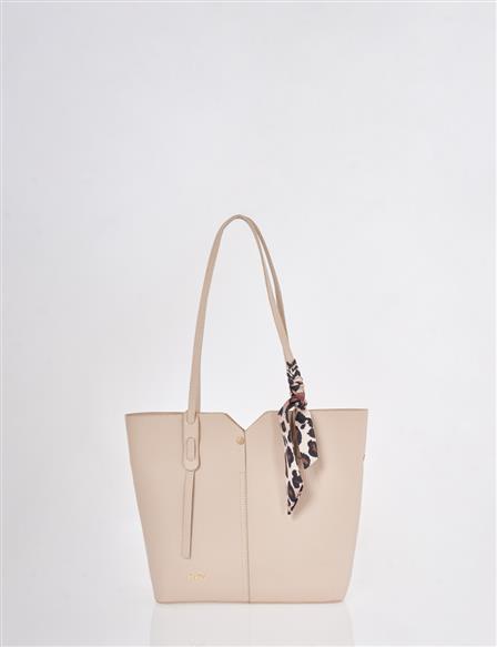 Suni Deri Tote Çanta Vizon