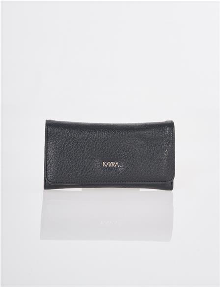 Kapaklı Uzun Cüzdan Siyah