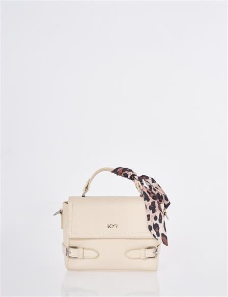 Fular Detaylı Çanta Krem