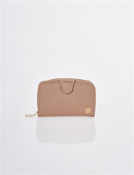 Kapama Detaylı Cüzdan Vizon