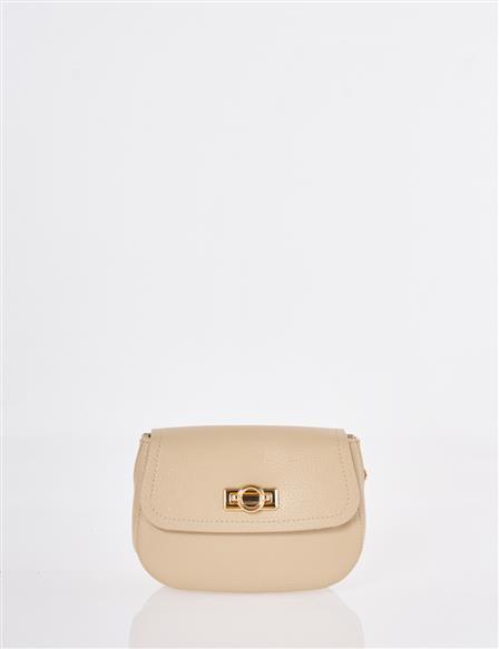 Toka Detaylı Omuz Çantası Taş