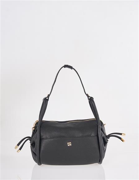 Düğüm Saplı Hobo Çanta Siyah