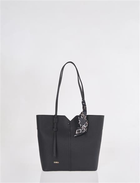 Suni Deri Tote Çanta Siyah