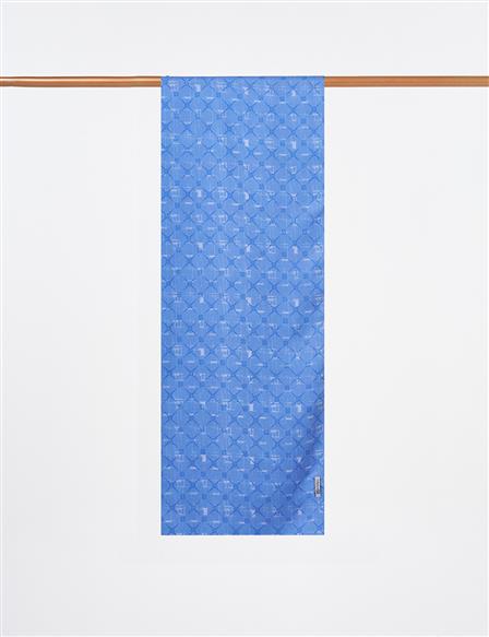 Monogram Patterned Shawl Indigo