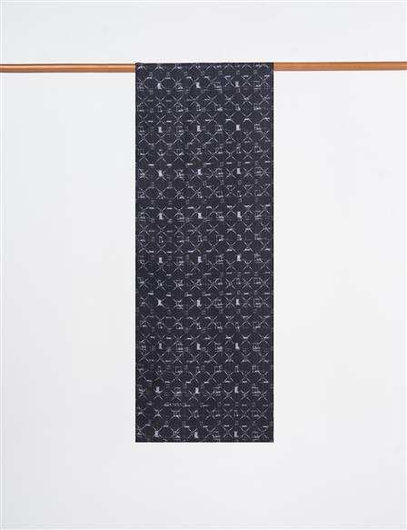 Monogram Patterned Shawl Black