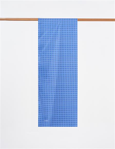 Checkered Pattern Shawl Indigo
