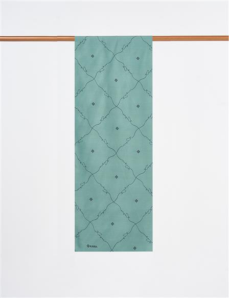 Signature Figurine Monogram Shawl Green