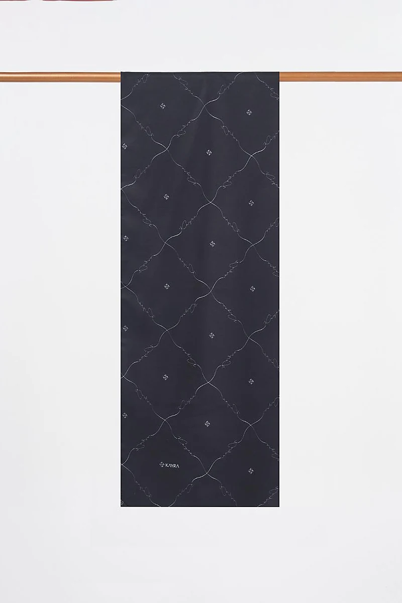 Signature Figurine Monogram Shawl Black