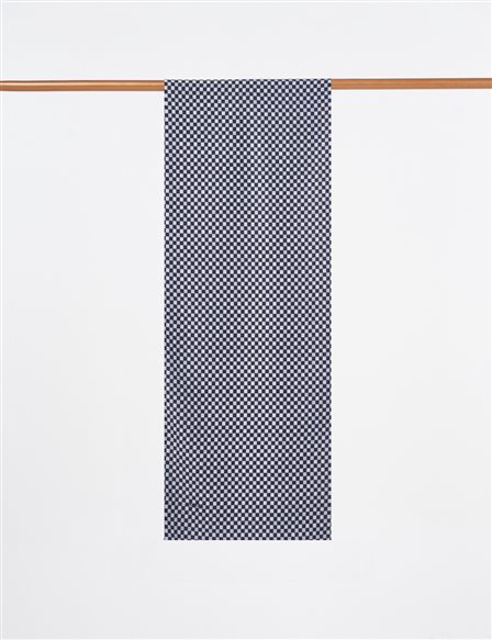 Checkered Pattern Shawl Black