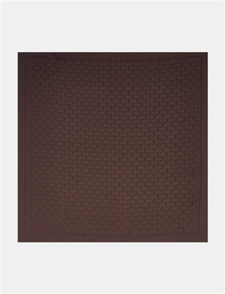 Logo Pattern Scarf Brown