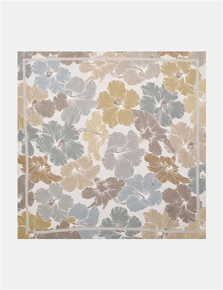 Lily Pattern Viscose Scarf in Mold Green