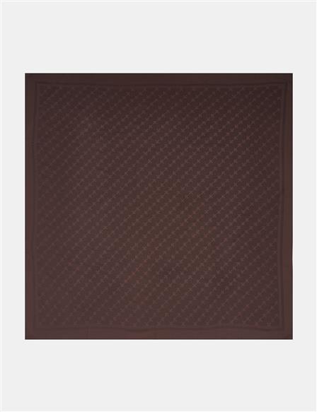 Minimal Monogram Patterned Scarf Brown