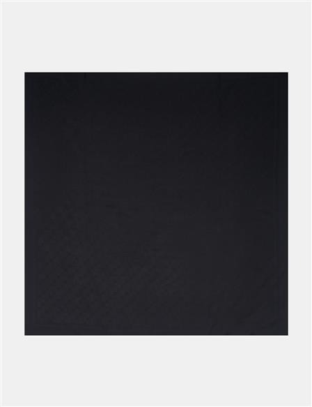 Minimal Monogram Patterned Scarf Black
