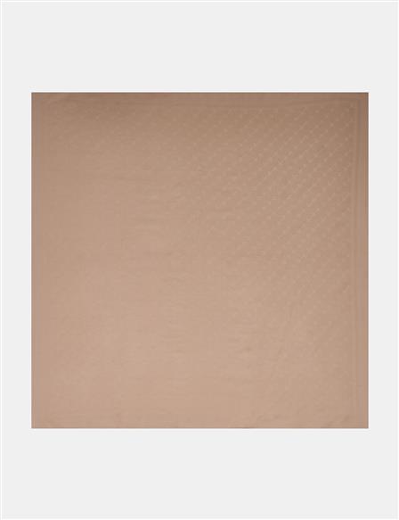 Minimal Monogram Patterned Scarf Mink