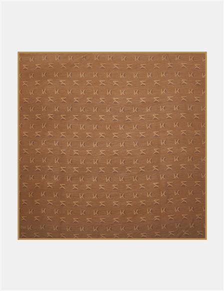 Logo Viscose Scarf in Brown