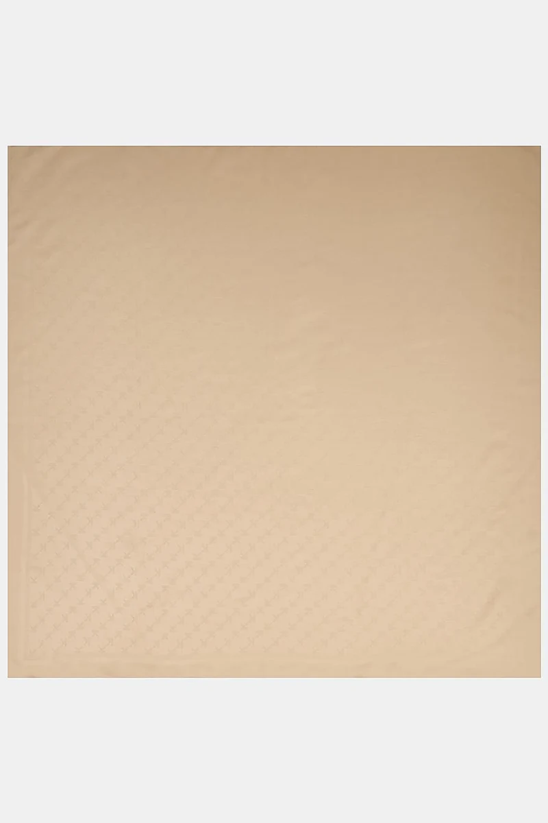 Minimal Monogram Patterned Scarf Beige