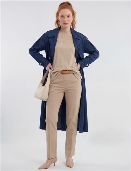 Washed Trench Coat Indigo