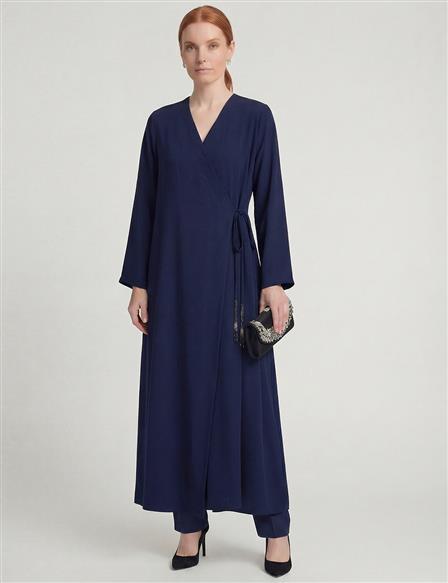 Wrap-Front Cardigan Dark Navy