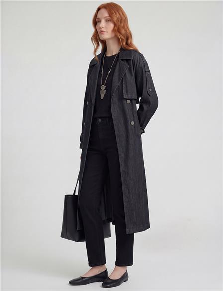 Washed Trench Coat Anthracite