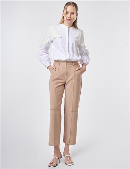 Seam Detailed Pants Beige