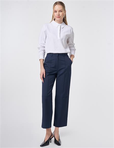 Seam Detailed Pants Dark Navy 