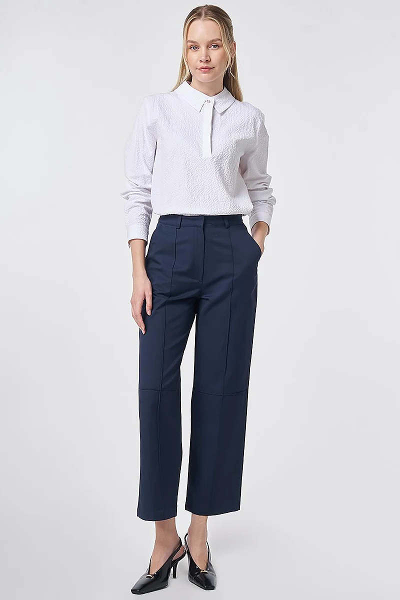 Seam Detailed Pants Dark Navy 