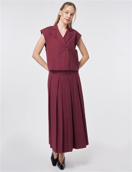 Vest Two-Piece Set Burgundy