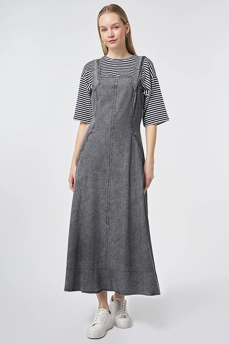 Anthracite Denim Overall Dress