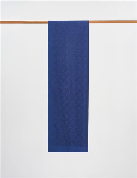 Monogram Pattern Lyocell Shawl Navy