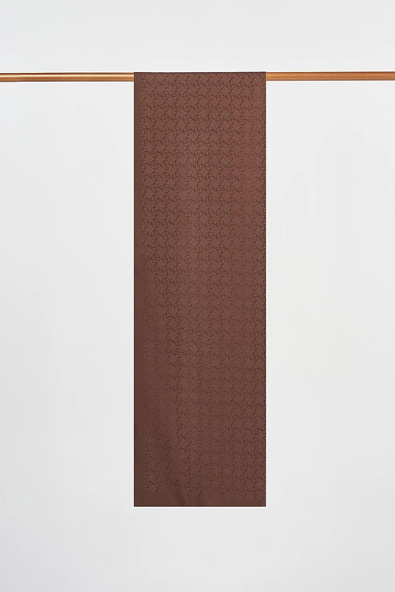 Logo-Detail Lyocell Shawl Dark Brown