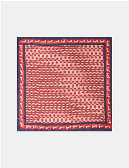 Red Chain Pattern Scarf