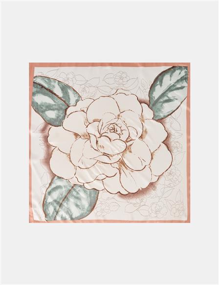 Grey Rose Pattern Scarf
